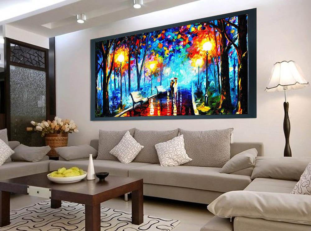 Tranh Vẽ Đôi Tình Nhân Trong Công Viên TTT005