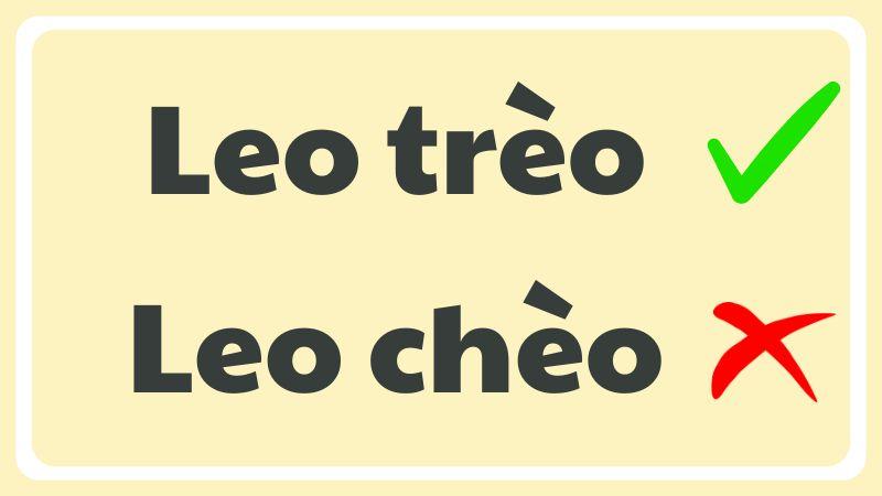 Leo trèo hay leo chèo là đúng chính tả?