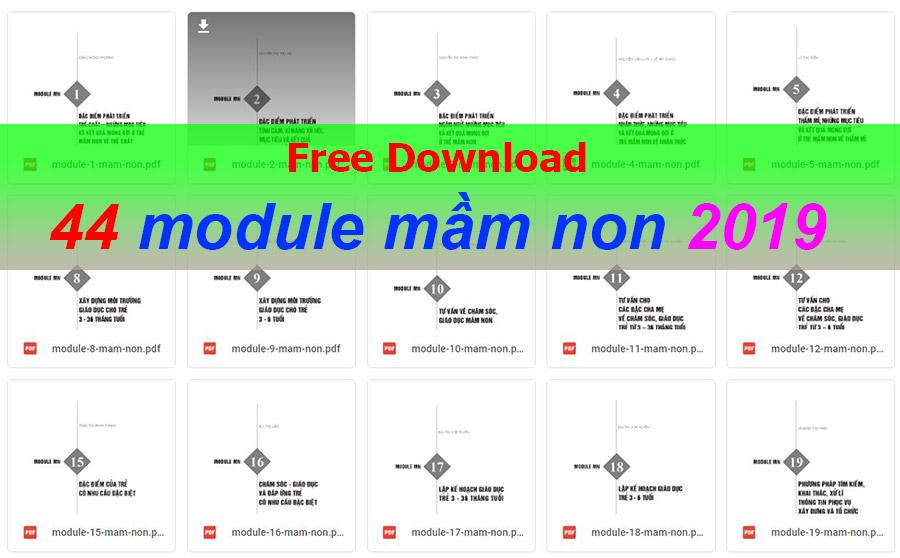 Trọn bộ 44 module bồi dưỡng thường xuyên mầm non 2020