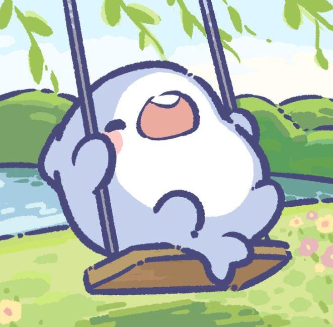 Anh ve ca map cute dang thu gian ben ho nuoc