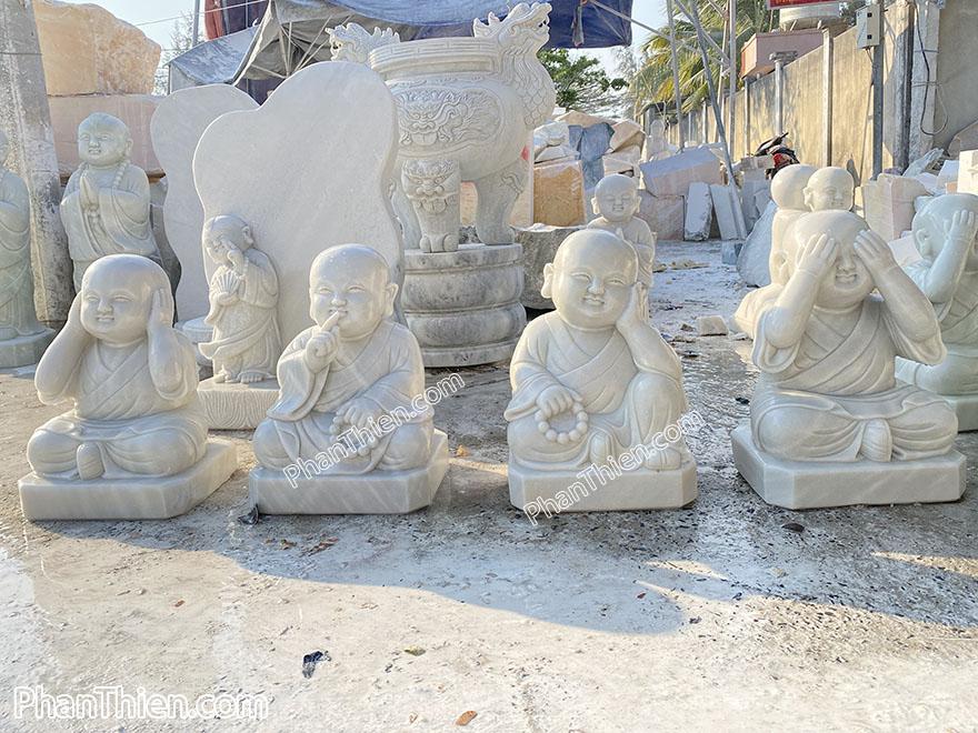 Bộ Tượng 4 Chú Tiểu Tứ Không bằng đá đẹp, giá gốc tại Xưởng