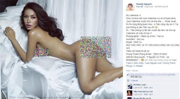 Siêu mẫu Minh Tú chụp ảnh nhét tiền vào ngực