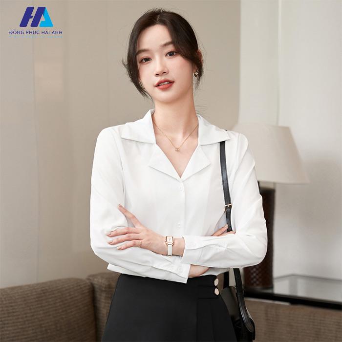 Tổng Hợp Các Mẫu Áo Sơ Mi Nữ Cổ 2 Ve Thanh Lịch, Sang Trọng