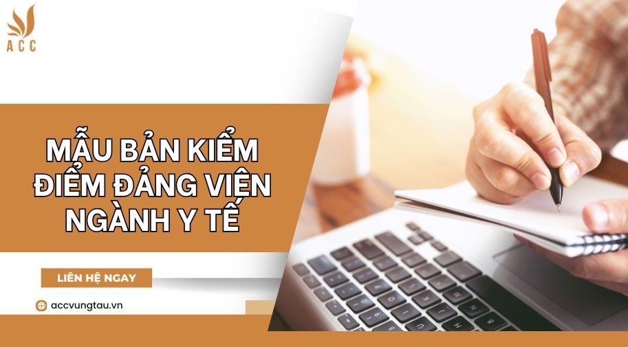 Mẫu Bản kiểm điểm Đảng viên ngành y tế