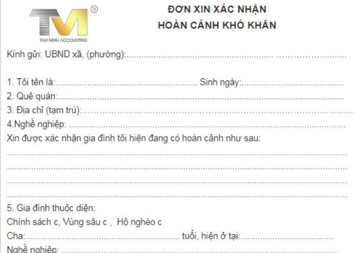 Mẫu giấy xác nhận gia đình khó khăn chi tiết sử dụng phổ biến nhất 2024