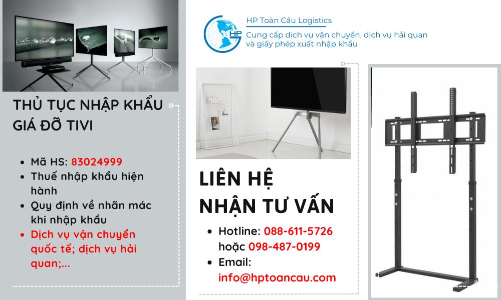 Thủ tục và thuế nhập khẩu giá đỡ tivi