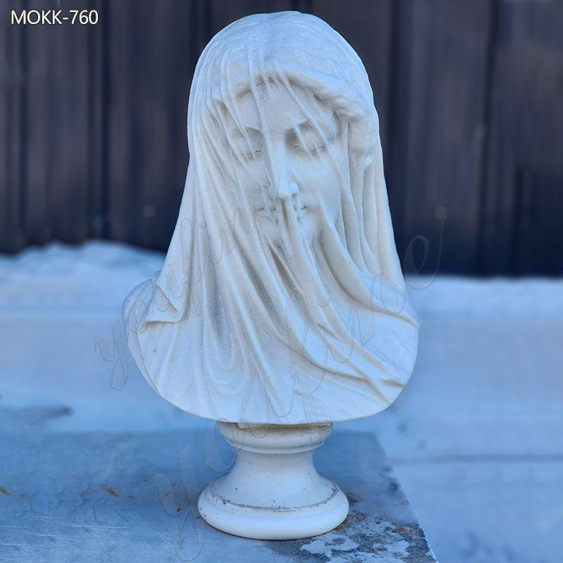 Tượng bán thân trinh nữ đội khăn che mặt bằng đá cẩm thạch Carrara của Strazza đang được bán MOKK-760