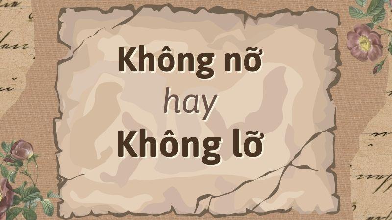 Không nỡ hay không lỡ đúng chính tả? Nghĩa là gì?