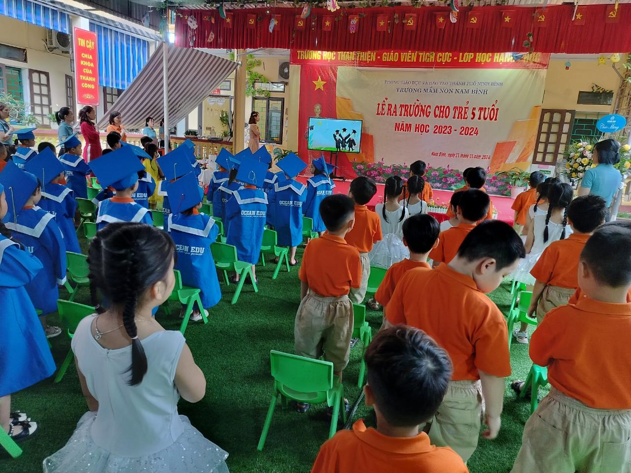TRƯỜNG MẦM NON NAM BÌNH TỔ CHỨC LỄ RA TRƯỜNG CHO TRẺ 5 TUỔI NĂM HỌC 2023 – 2024