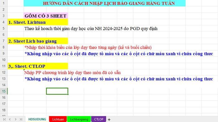 Lịch báo giảng lớp 5 năm 2024-2025 (sách mới)