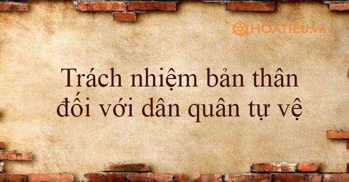 Trách nhiệm bản thân đối với dân quân tự vệ 2025