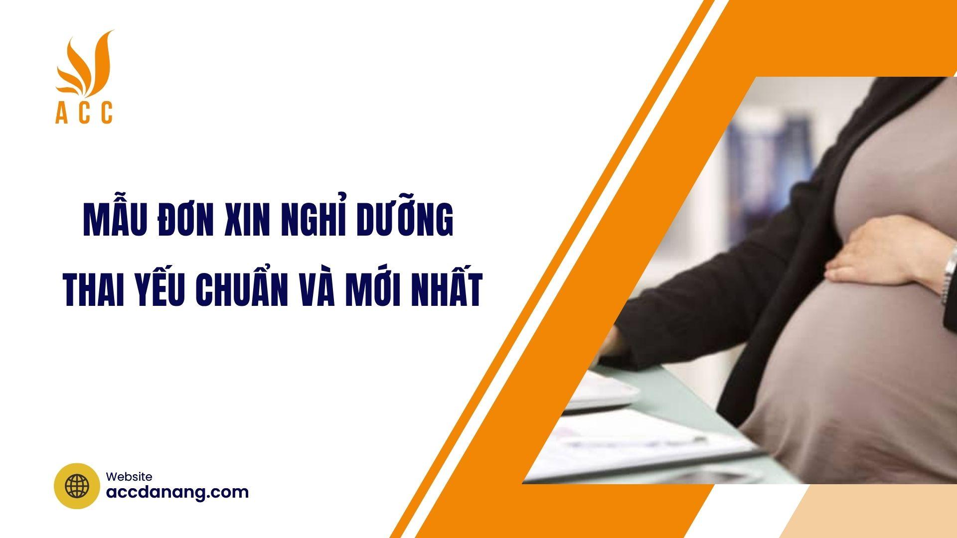 Mẫu đơn xin nghỉ dưỡng thai yếu chuẩn và mới nhất