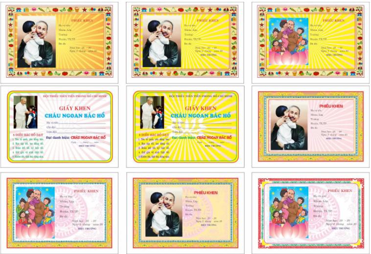 Phiếu Khen Cháu Ngoan Bác Hồ