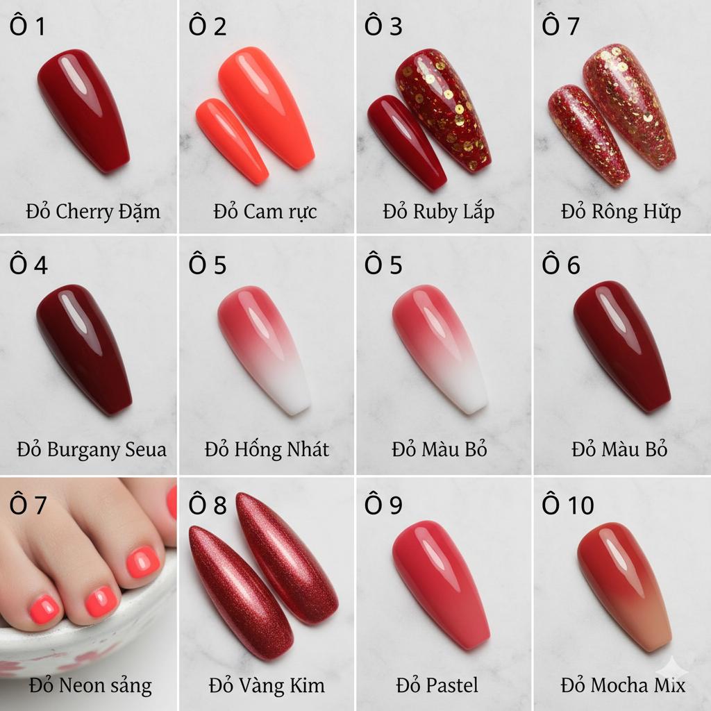 50 Màu Nail Đẹp Hợp Xu Hướng Nhất Để Ăn Tết 2026