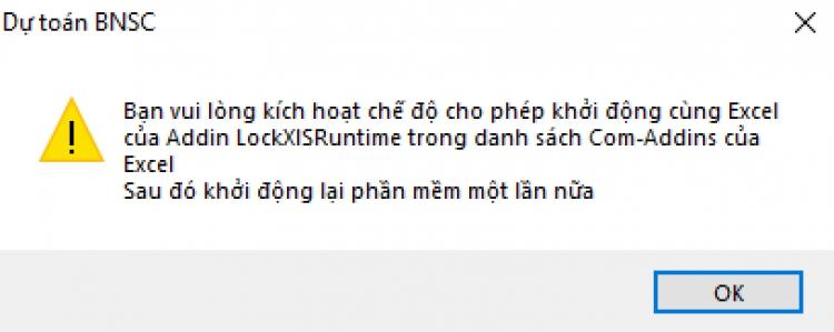4.9 Lỗi font chữ loằng ngoằng, Kích hoạt Add-in LockXLS Runtime