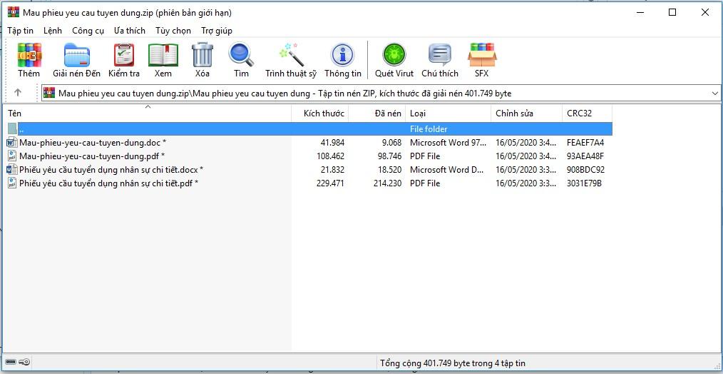 Tổng hợp các mẫu phiếu yêu cầu tuyển dụng mới nhất hiện nay