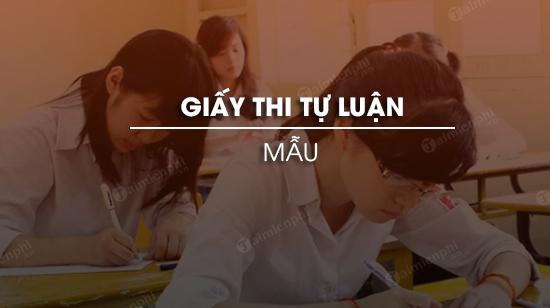 Mẫu giấy thi tự luận