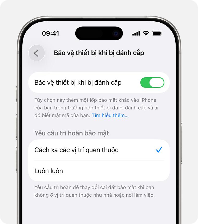 Giới thiệu về tính năng Bảo vệ thiết bị khi bị đánh cắp cho iPhone