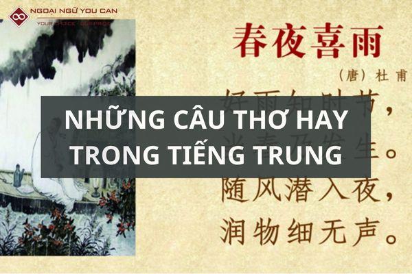 Top Những Câu Thơ Hay Trong Tiếng Trung Bạn Nên Biết