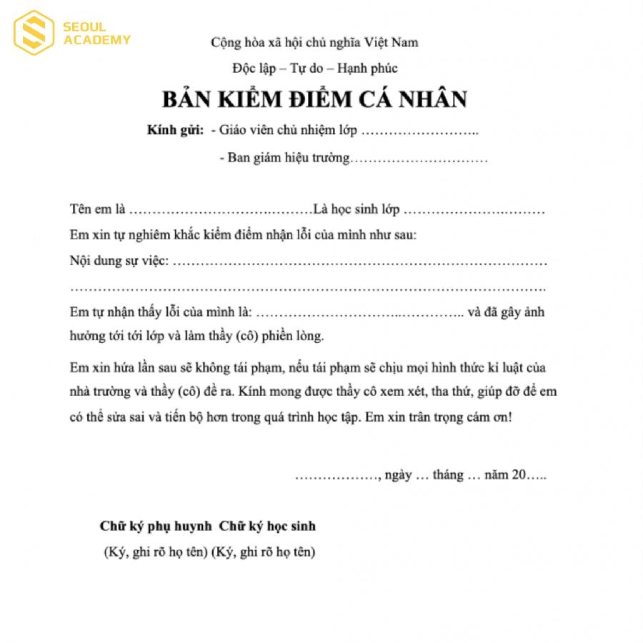 Bản kiểm điểm viết tay khá phổ biến
