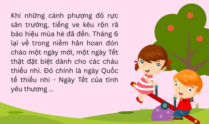 Bài viết về ngày Quốc tế Thiếu nhi 1/6 ngắn gọn