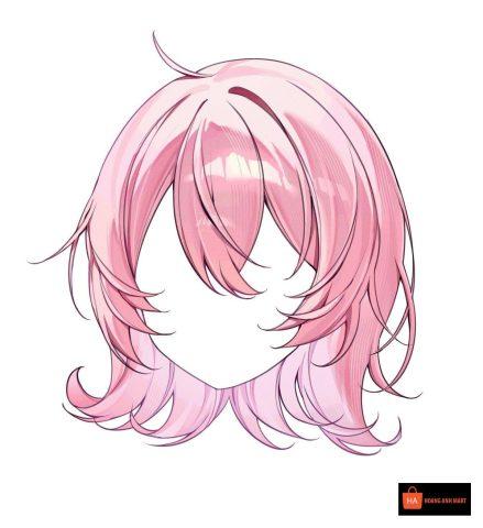 Cô gái chibi tóc dài bồng bềnh với kiểu tóc vẽ tóc anime mềm mại