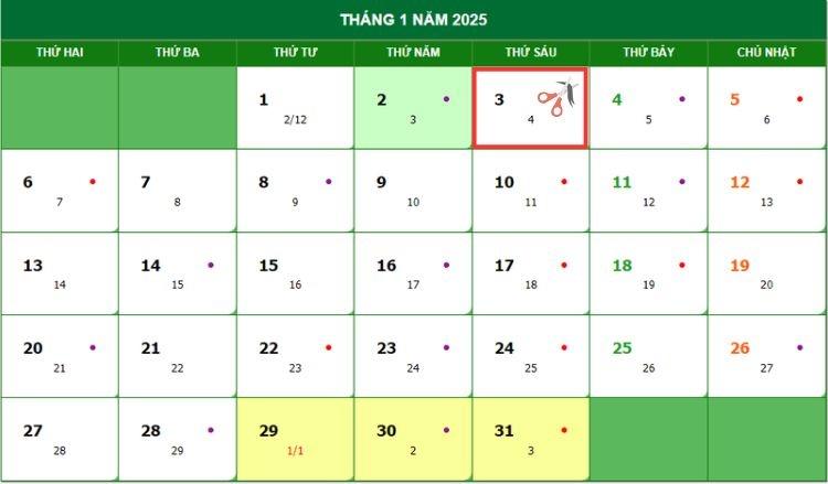 Lịch cắt tóc Tháng 1/2025: Ngày nào tốt, mang lại may mắn cả năm?