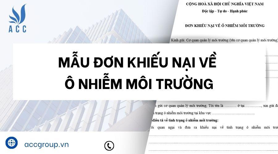 Mẫu đơn khiếu nại về ô nhiễm môi trường