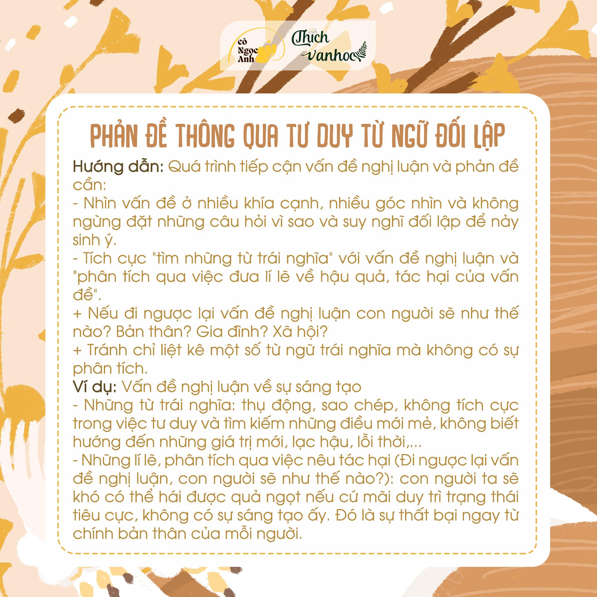 Cách làm giàu ý phần phản đề và mở rộng vấn đề bài NLXH