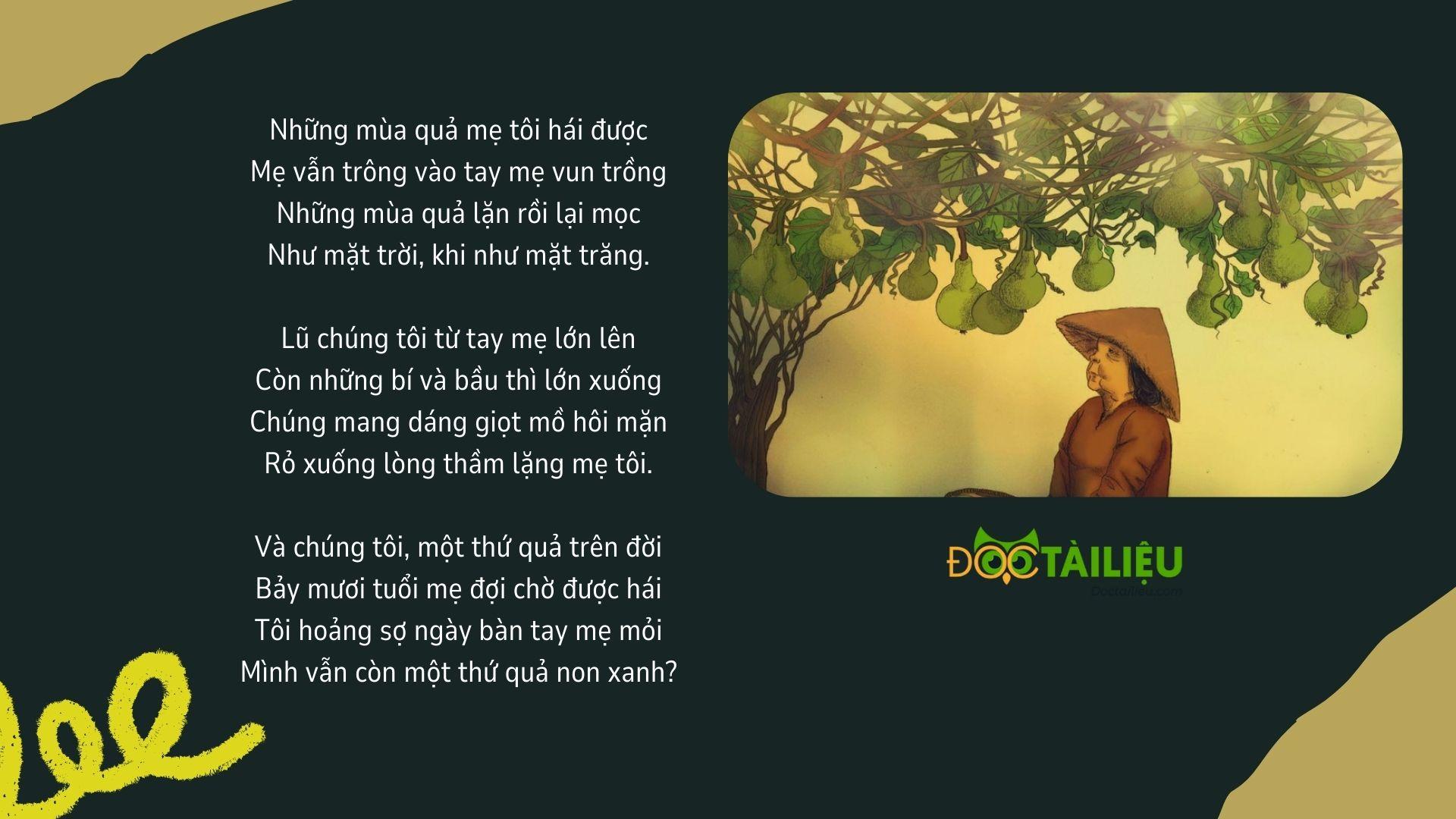Phân tích bài thơ Mẹ và quả