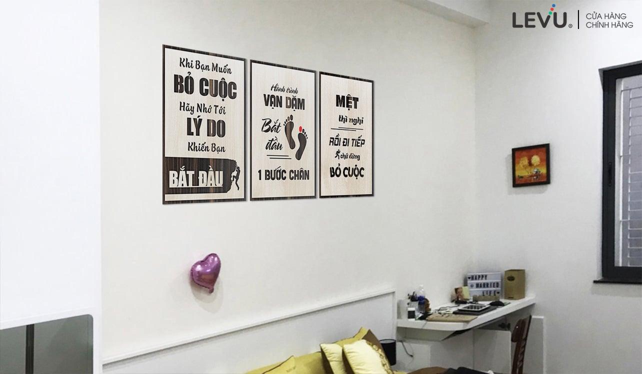 Tranh treo tường gỗ slogan truyền cảm hứng decor văn phòng làm việc 40x55cm