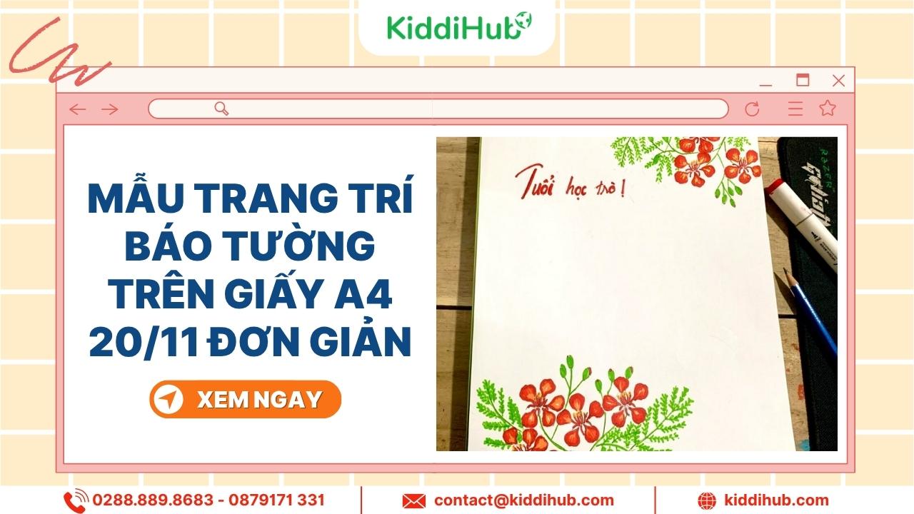 Mẫu trang trí báo tường trên giấy a4 20/11 đơn giản