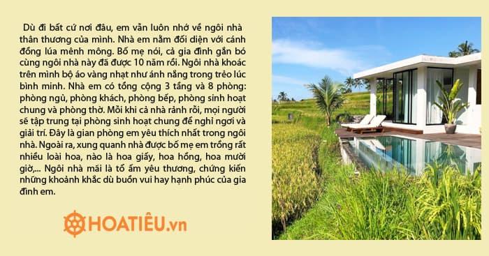 Bài văn tả về ngôi nhà của em