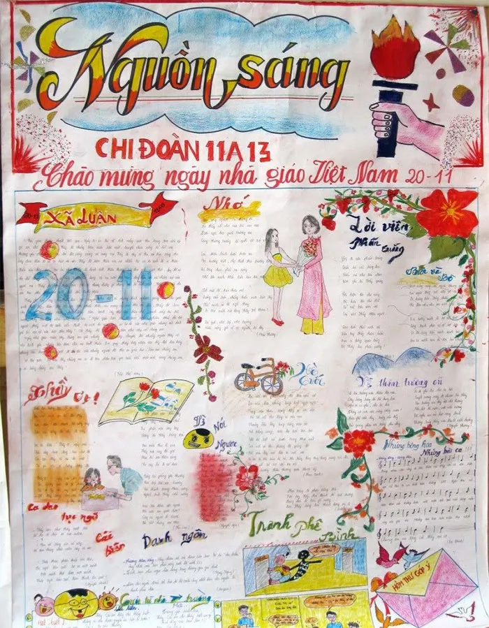 Báo tường là gì? Hướng dẫn làm báo tường 20/11 đẹp ấn tượng