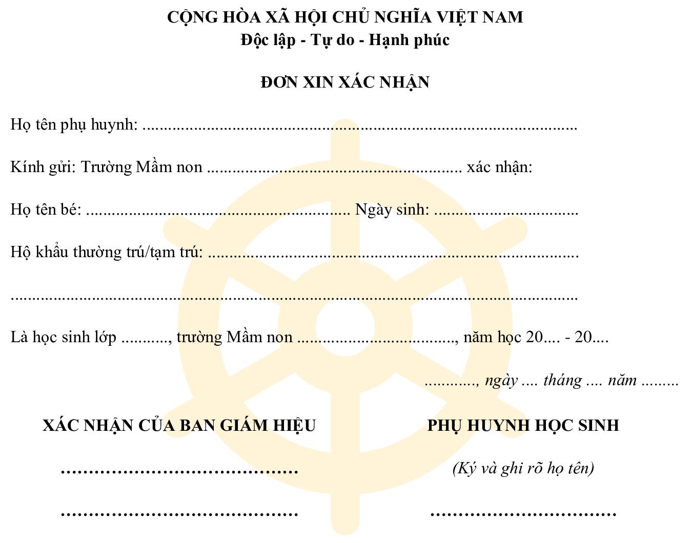Mẫu giấy chứng nhận học sinh đang học tại trường 2025