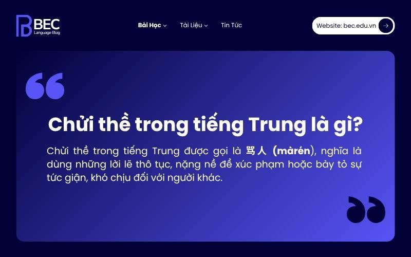 Tổng Hợp Những Câu Chửi Tiếng Trung Thông Dụng Từ Nhẹ Đến Nặng