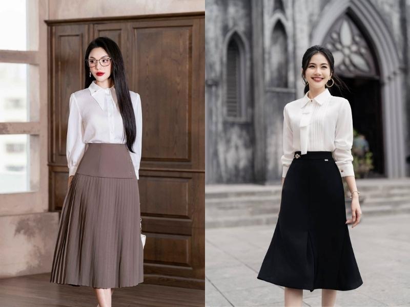 10+ cách phối đồ với chân váy dài xinh xắn, cực tôn dáng