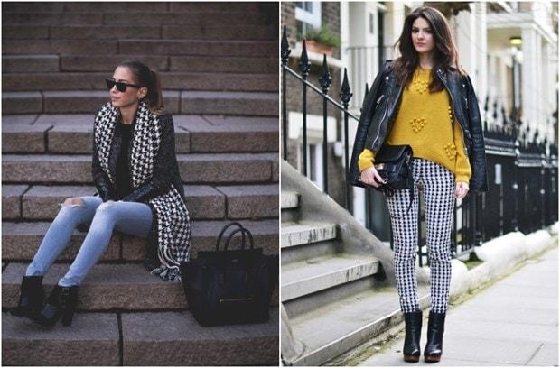 Gợi ý cách phối trang phục họa tiết nanh sói mùa thu đông sành điệu
