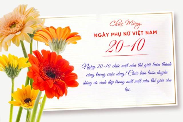 60 Mẫu thiệp chúc mừng ngày phụ nữ Việt Nam 20/10 đẹp 2024