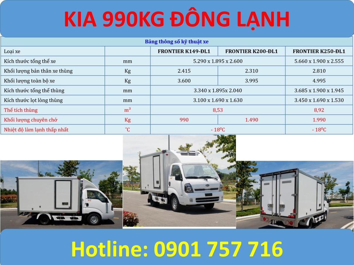 Xe tải đông lạnh Kia 1 tấn
