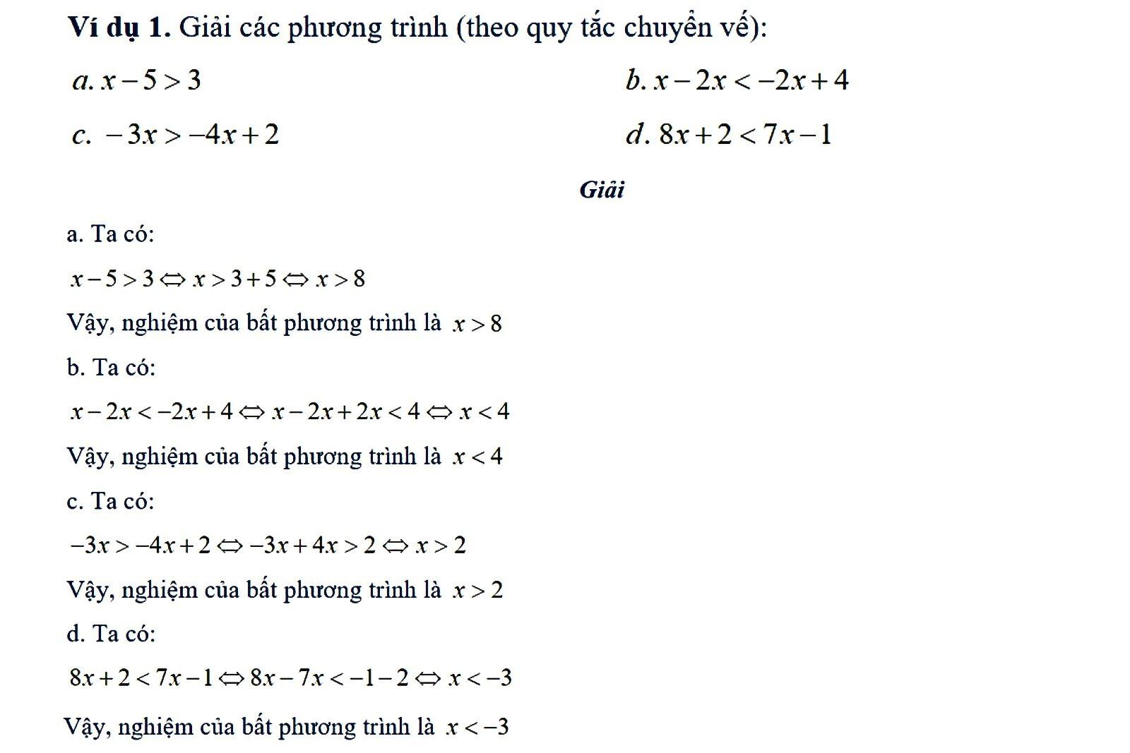 Giải Bất Phương Trình Bậc Nhất Một Ẩn – Lý Thuyết & Bài Tập