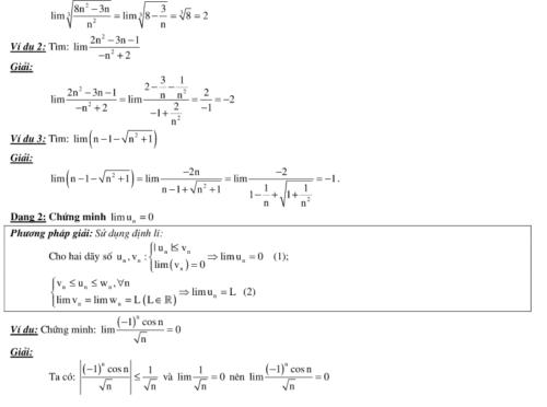 Lý thuyết, công thức và bài tập Giới hạn của dãy số