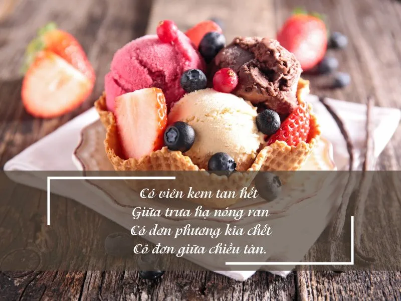 Top stt về kem, ăn kem hay, cap về kem thả thính đỉnh cao