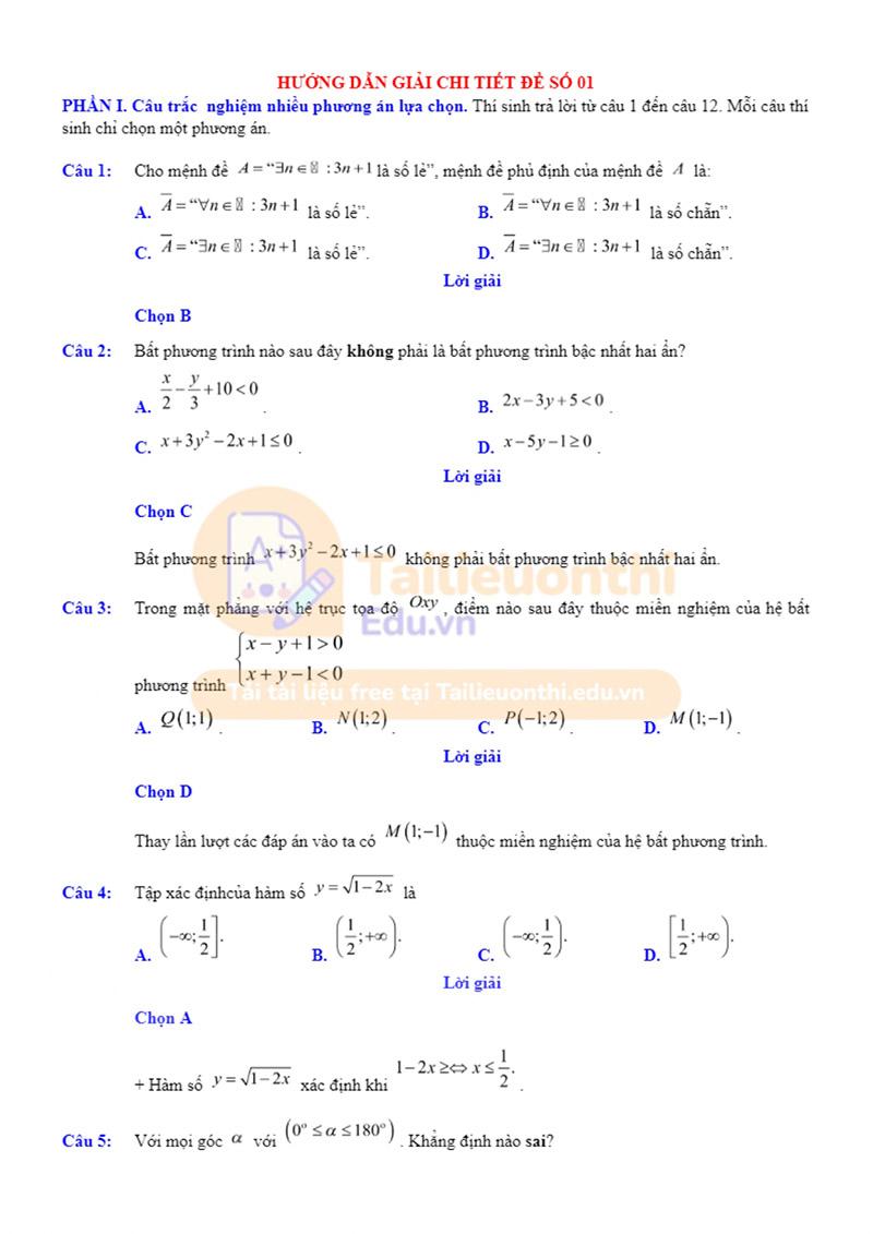 Bộ Đề Thi Cuối Kì 1 Toán 10 chương trình mới có đáp án