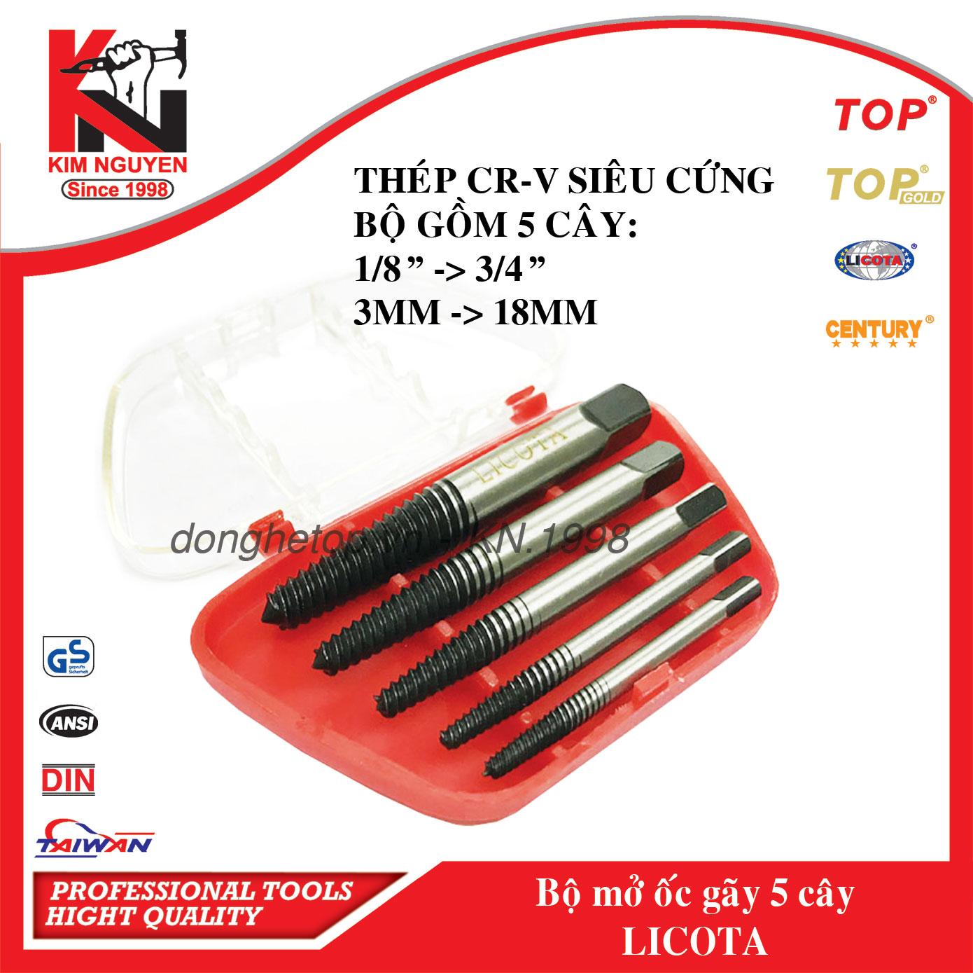 BỘ MỞ ỐC ( BU LÔNG ) GẪY CAO CẤP 5 - CÂY LICOTA