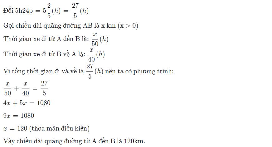 Giải bài toán bằng cách lập phương trình