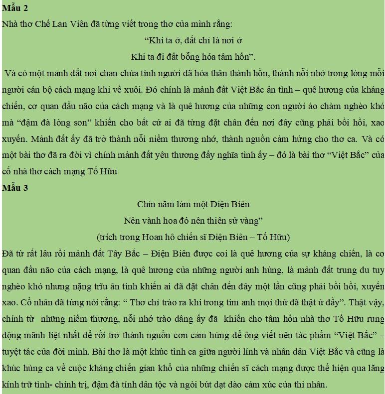 (29 mẫu) Mở bài Việt Bắc siêu hay