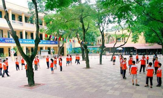 Dàn ý tả sân trường giờ ra chơi