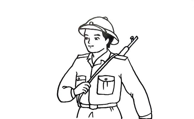 99+ tranh tô màu chú bộ đội – Rõ nét, ý nghĩa cho bé