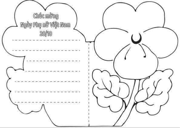 Tranh tô màu thiệp 20/10 tặng mẹ